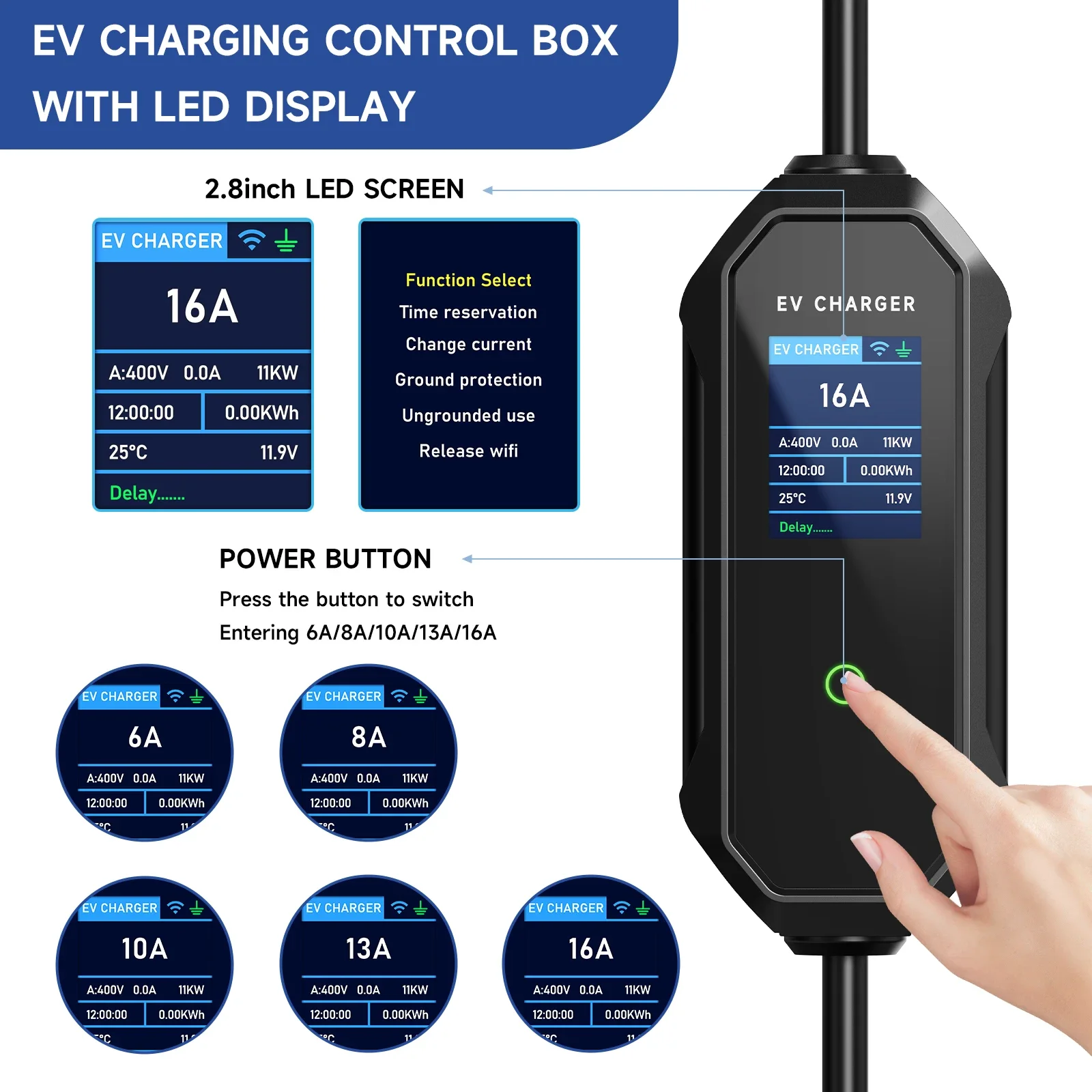 AFEEV 11KW Type 2 EV Charger 1 - огляд і ціна Type 2 Portable Ev Charger 11Kw Cee