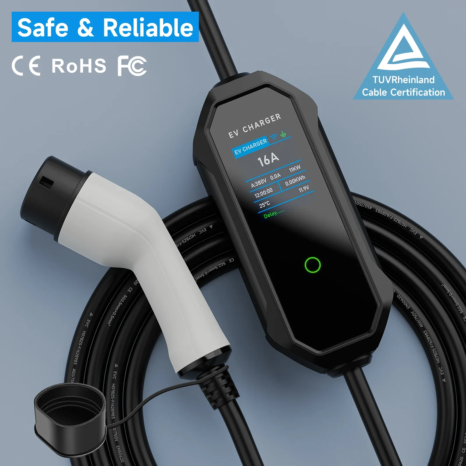 AFEEV 11KW Type 2 EV Charger 1 - огляд і ціна Type 2 Portable Ev Charger 11Kw Cee